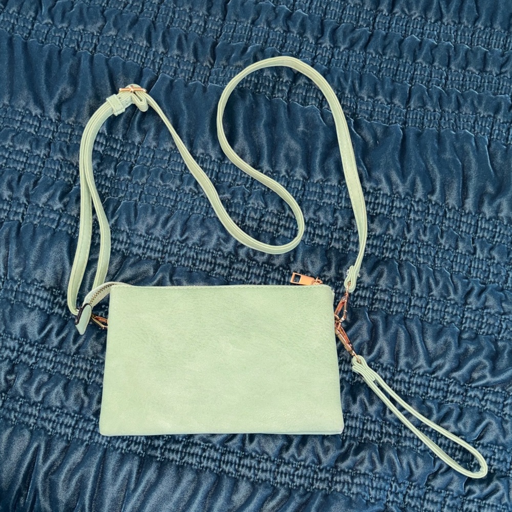 Mint Green Convertible Crossbody / Clutch Bag
